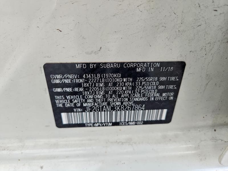 2019 SUBARU CROSSTREK LIMITED LIMITED 13