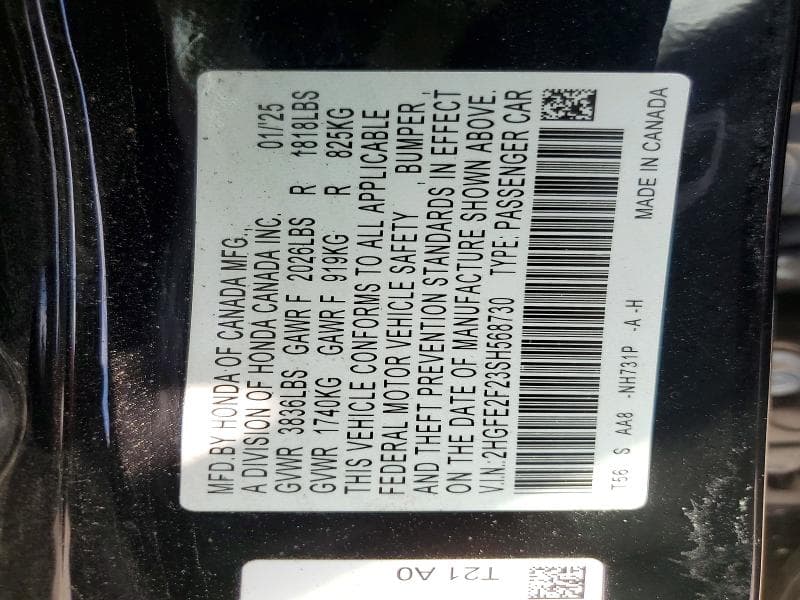 2025 HONDA CIVIC LX LX 13