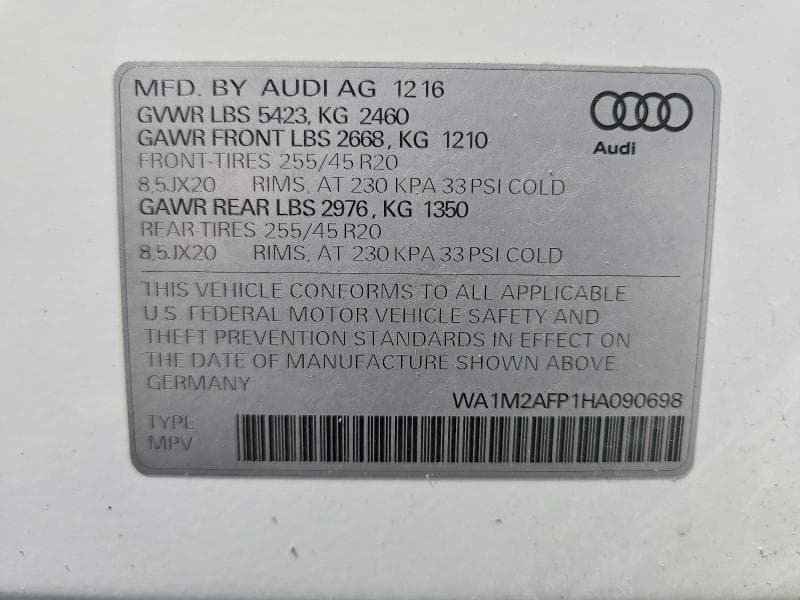 2017 AUDI Q5 PREMIUM PLUS 13