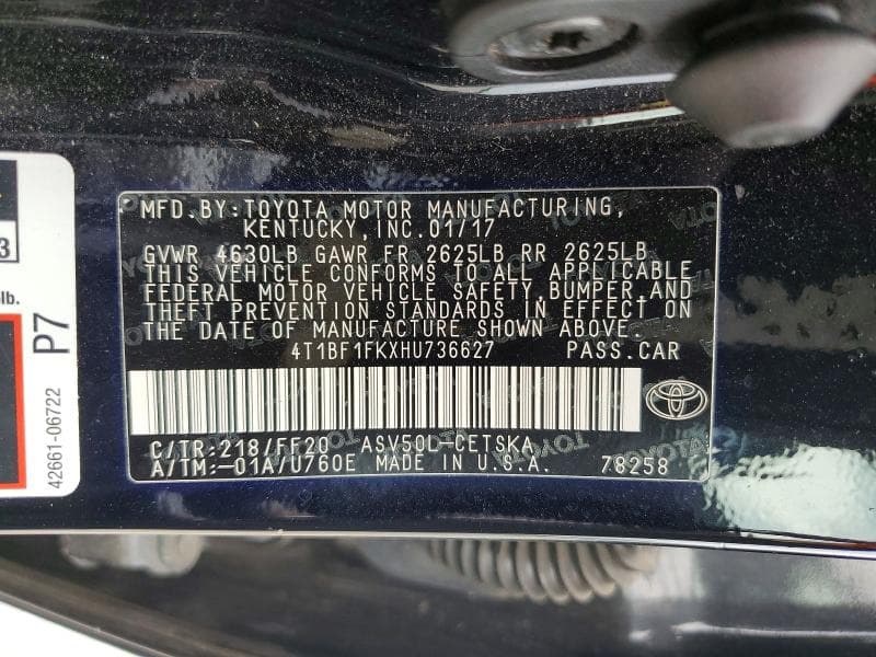 2017 TOYOTA CAMRY SE SE 12