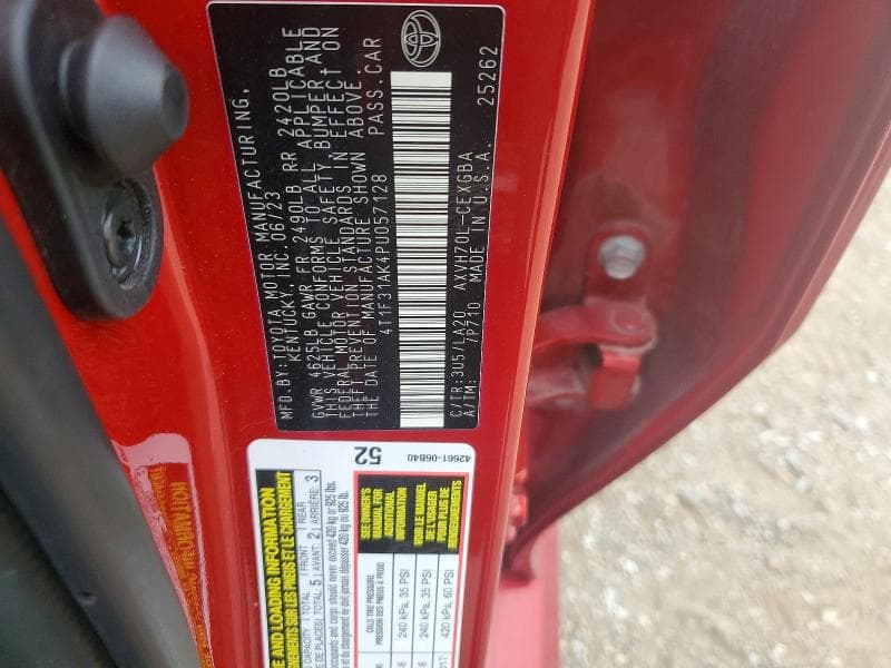 2023 TOYOTA CAMRY XLE XLE 12