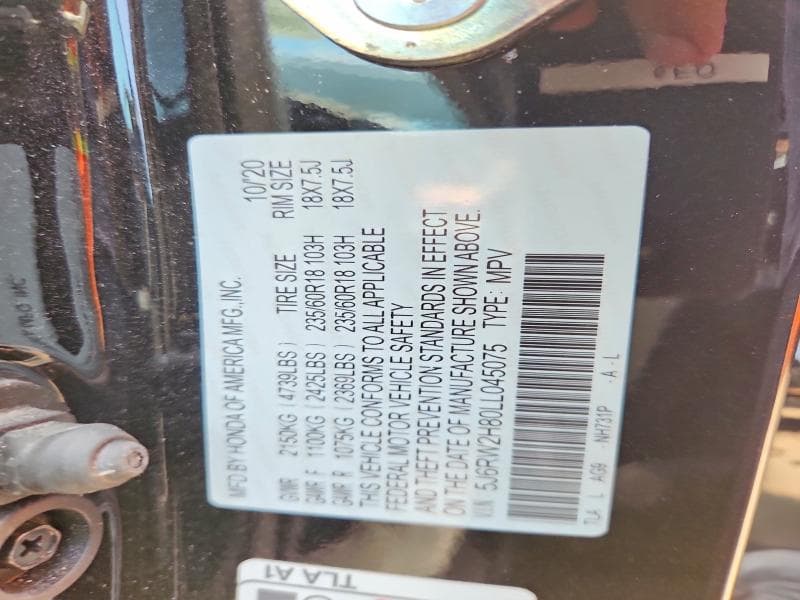 2020 HONDA CR-V EXL 13