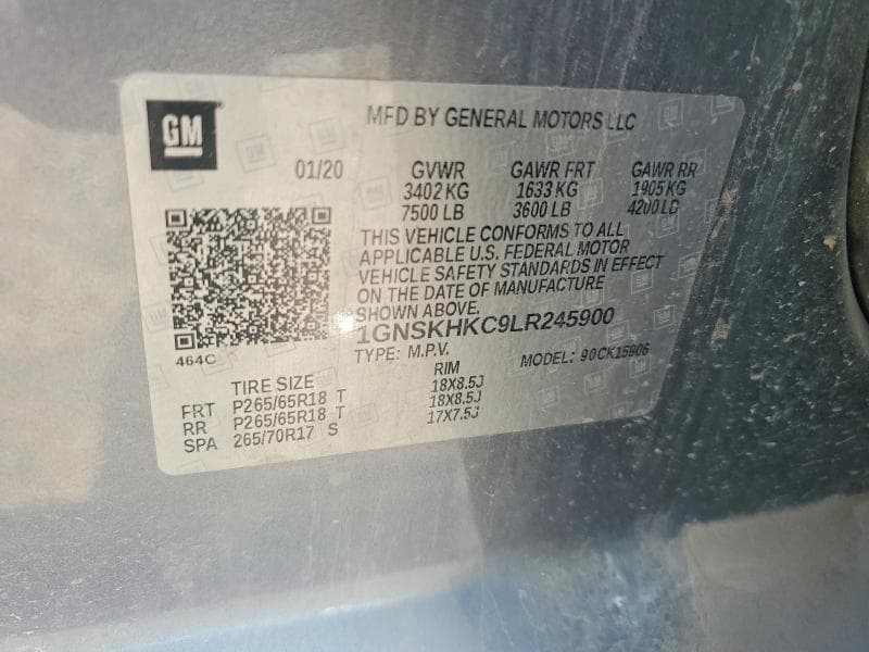 2020 CHEVROLET SUBURBAN K1500 LT 13