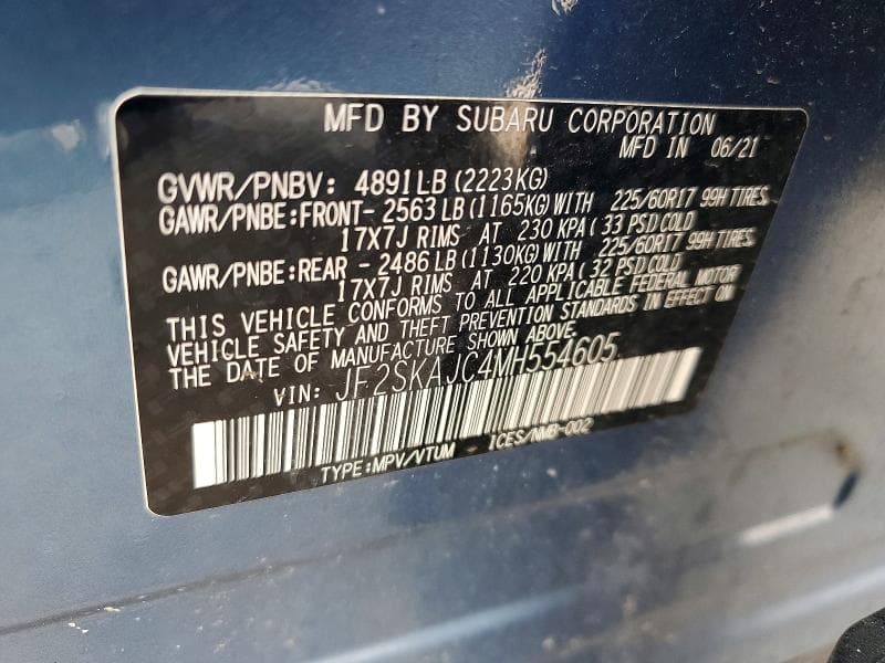 2021 SUBARU FORESTER PREMIUM 13