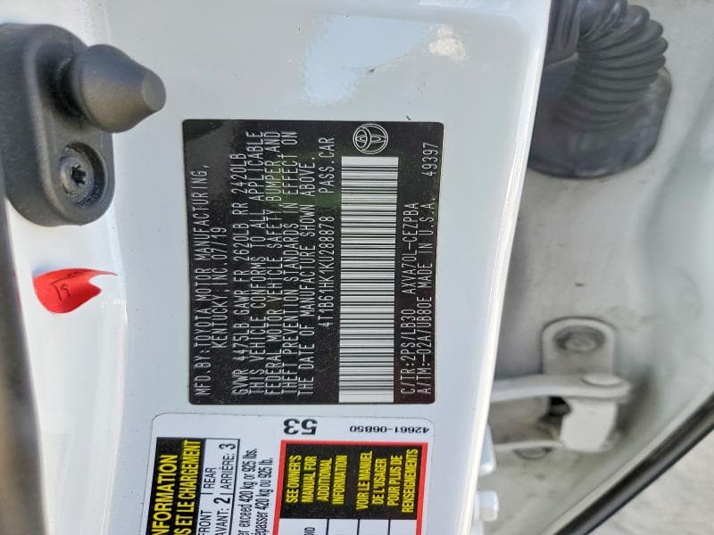 2019 TOYOTA CAMRY XSE 12