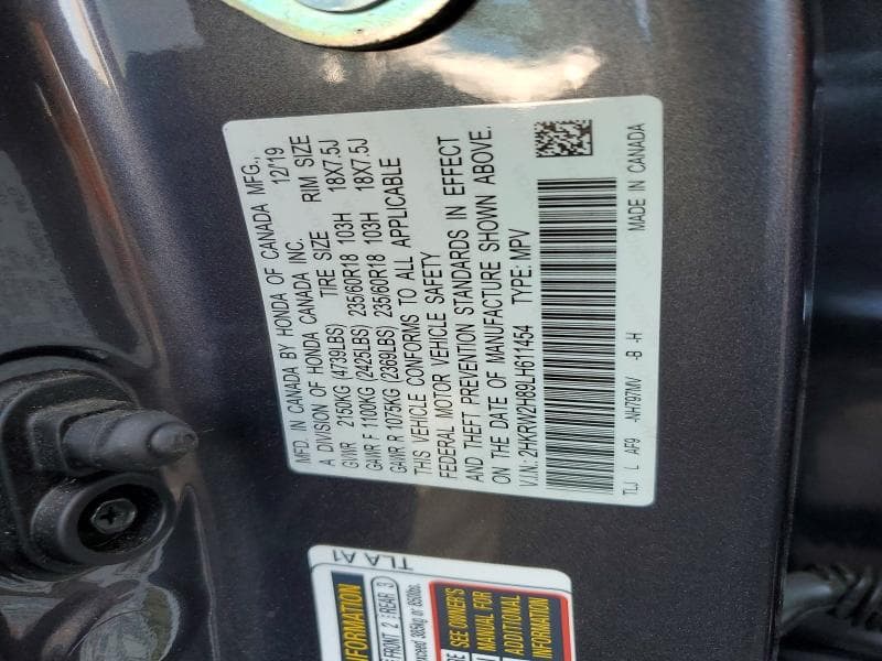 2020 HONDA CR-V EXL 13