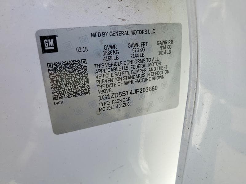 2018 CHEVROLET MALIBU LT 12