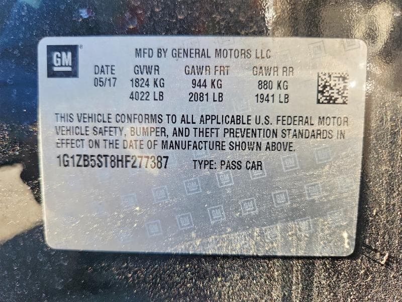 2017 CHEVROLET MALIBU LS 12