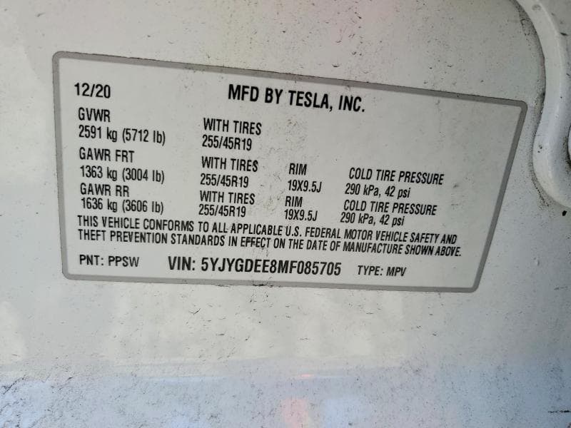 2021 TESLA MODEL Y 12