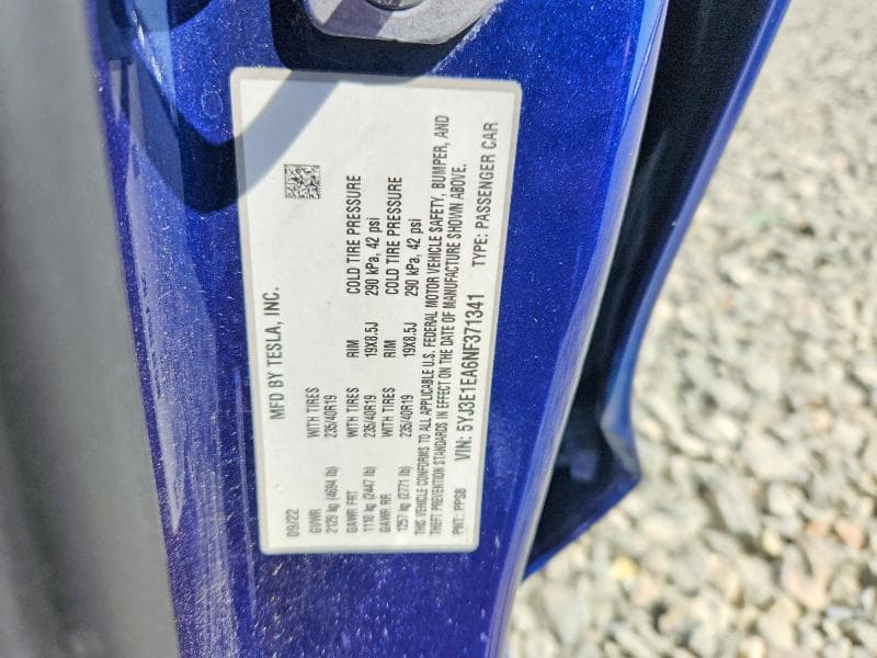 2022 TESLA MODEL 3 12