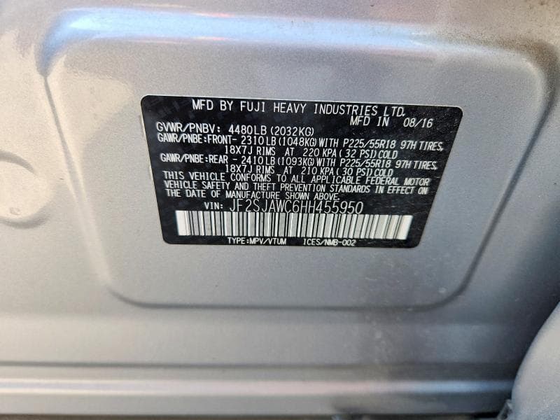 2017 SUBARU FORESTER 2.5I TOURING 13