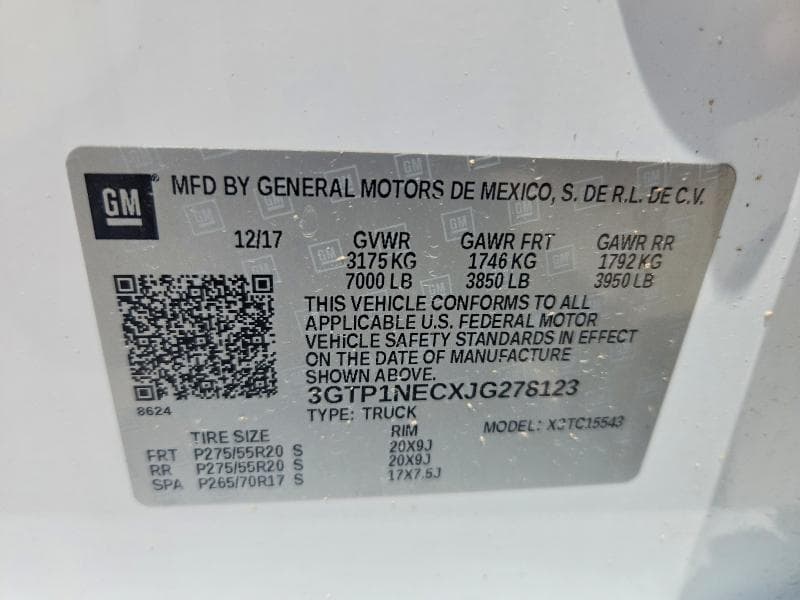 2018 GMC SIERRA C1500 SLT 12