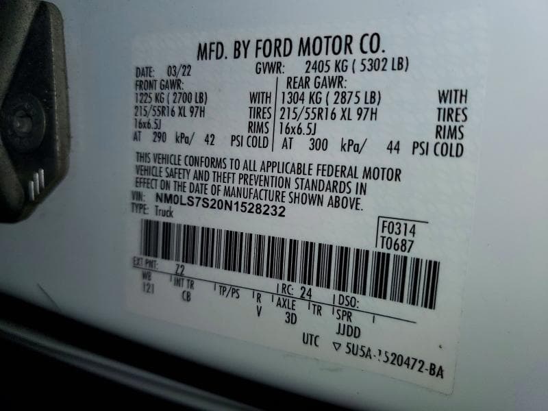 2022 FORD TRANSIT CO XL 13