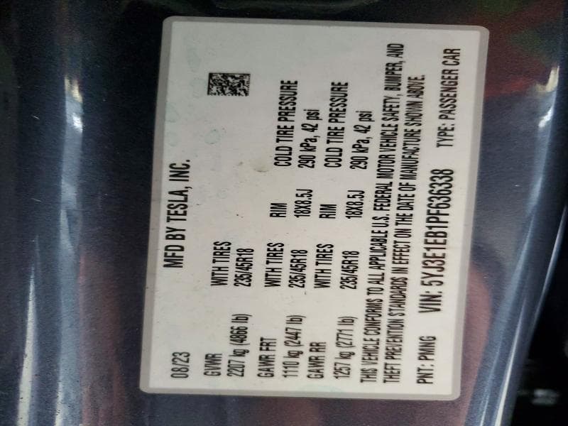 2023 TESLA MODEL 3 12