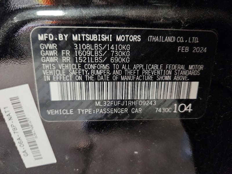 2024 MITSUBISHI MIRAGE G4 ES 12