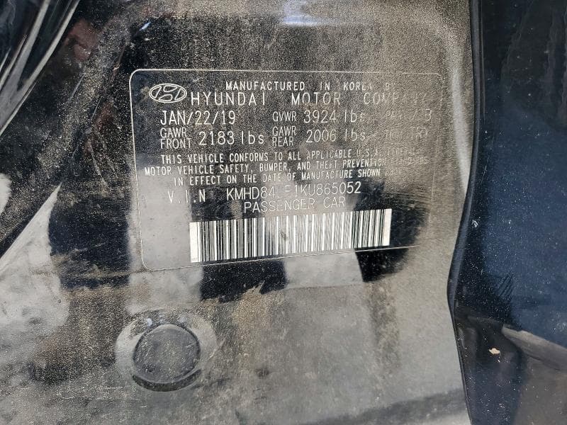 2019 HYUNDAI ELANTRA LIMITED 12