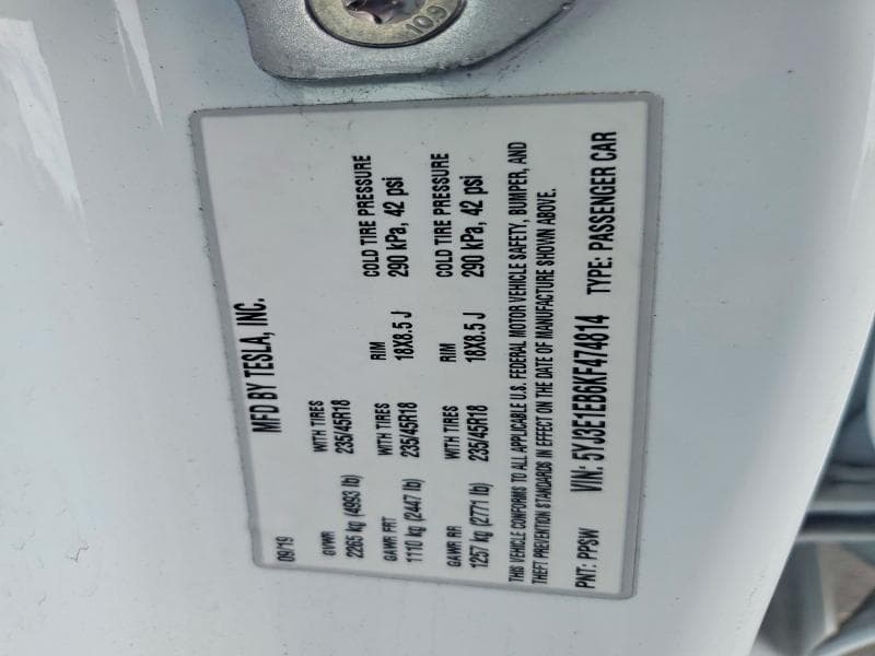 2019 TESLA MODEL 3 12