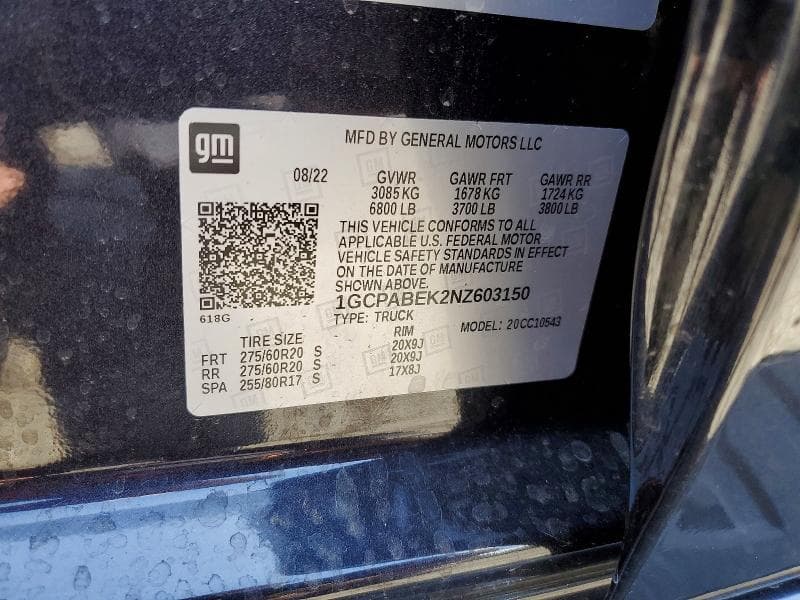 2022 CHEVROLET SILVERADO C1500 CUSTOM C1500 CUSTOM 12