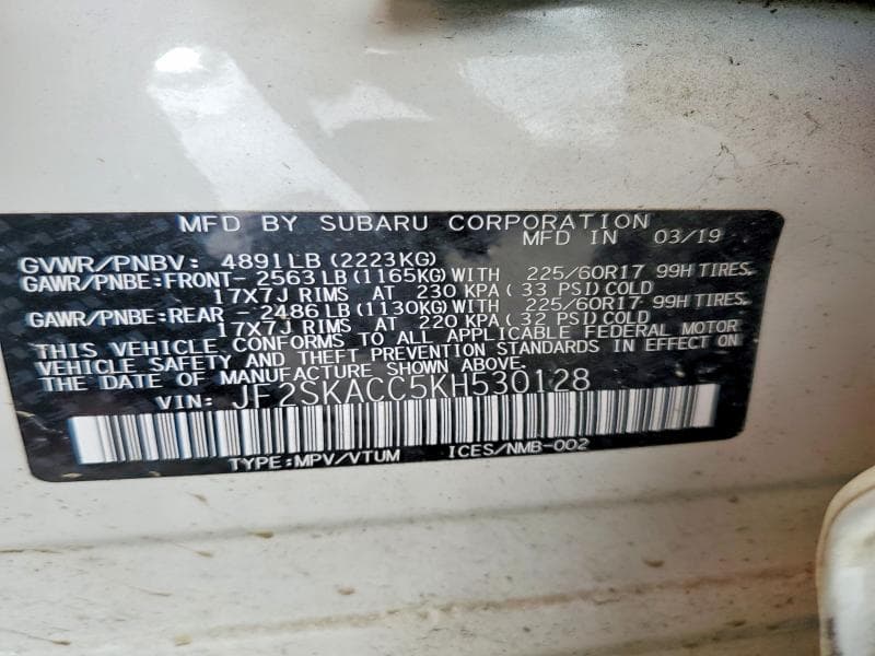 2019 SUBARU FORESTER 13