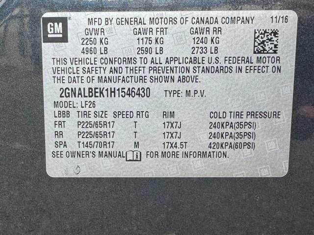 2017 CHEVROLET EQUINOX LS LS 15