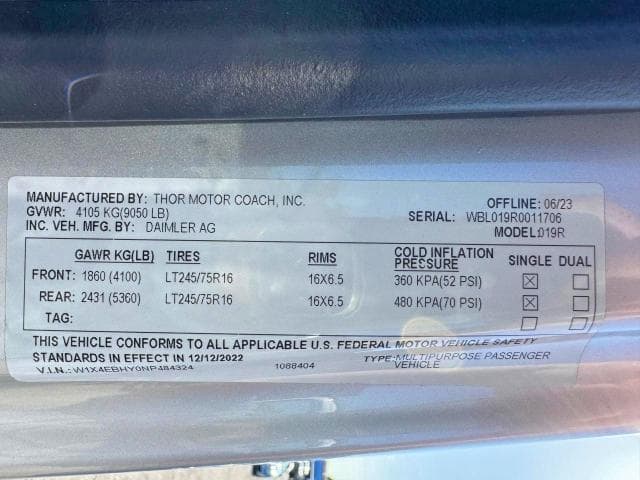 2022 MERCEDES-BENZ SPRINTER 2500 2500 15