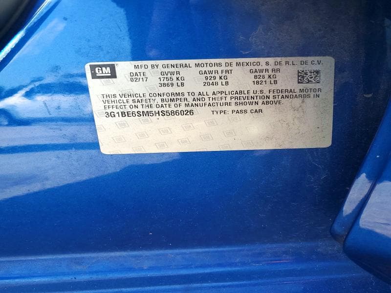 2017 CHEVROLET CRUZE LT 12