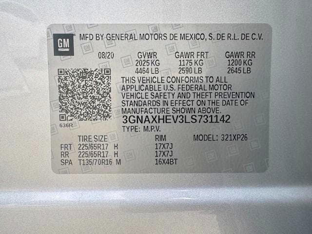 2020 CHEVROLET EQUINOX LS LS 15