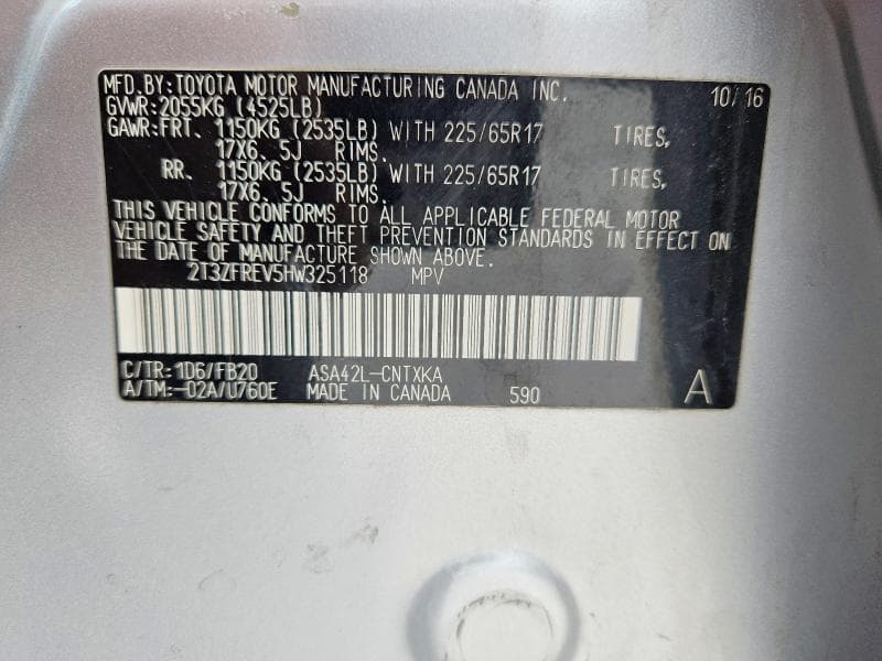 2017 TOYOTA RAV4 LE 14