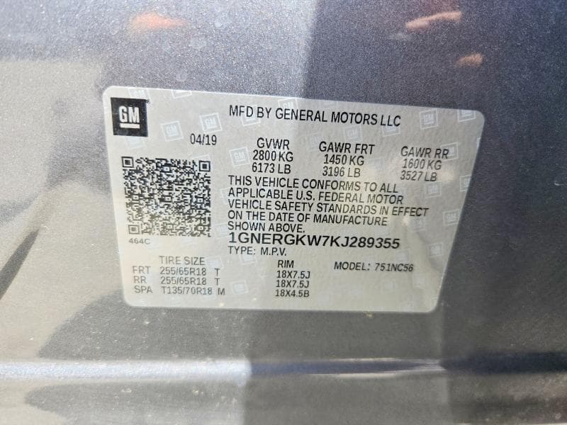 2019 CHEVROLET TRAVERSE LT 14