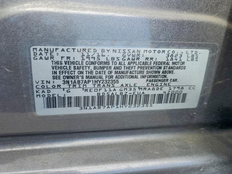 2017 NISSAN SENTRA S 12