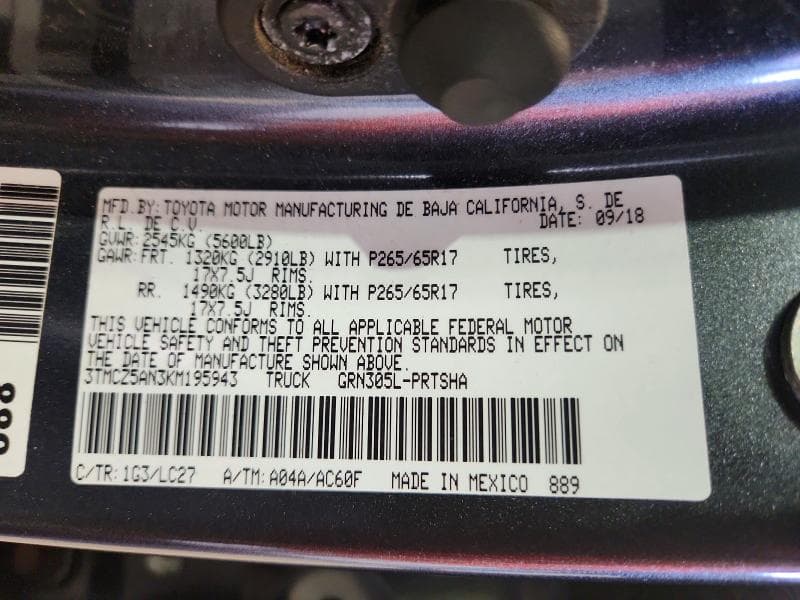 2019 TOYOTA TACOMA TRD SPORT TRD SPORT 12