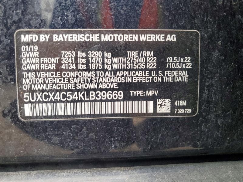 2019 BMW X7 XDRIVE50I XDRIVE50I 13