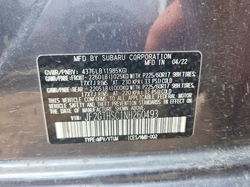 2022 SUBARU CROSSTREK SPORT 13
