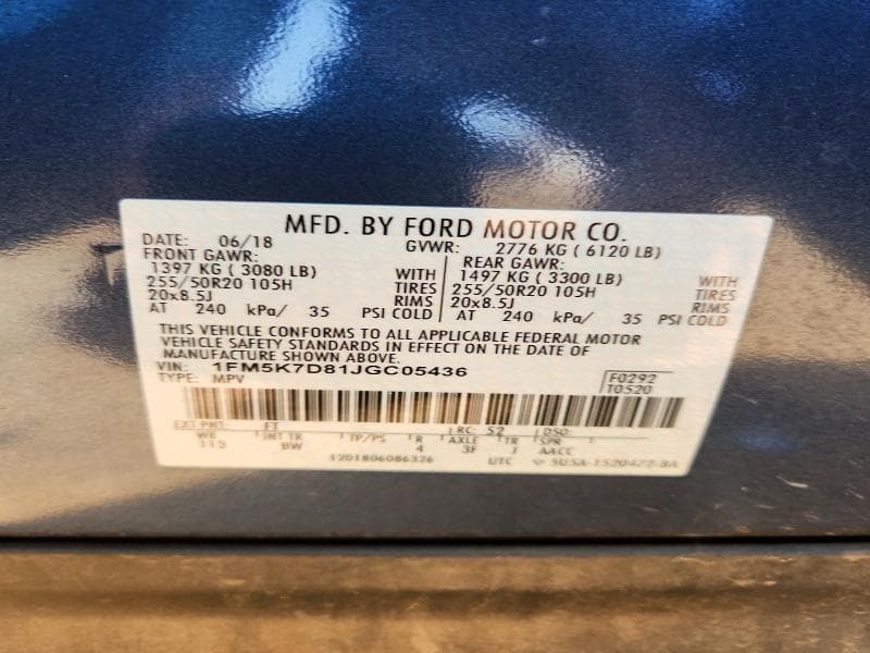 2018 FORD EXPLORER XLT 13