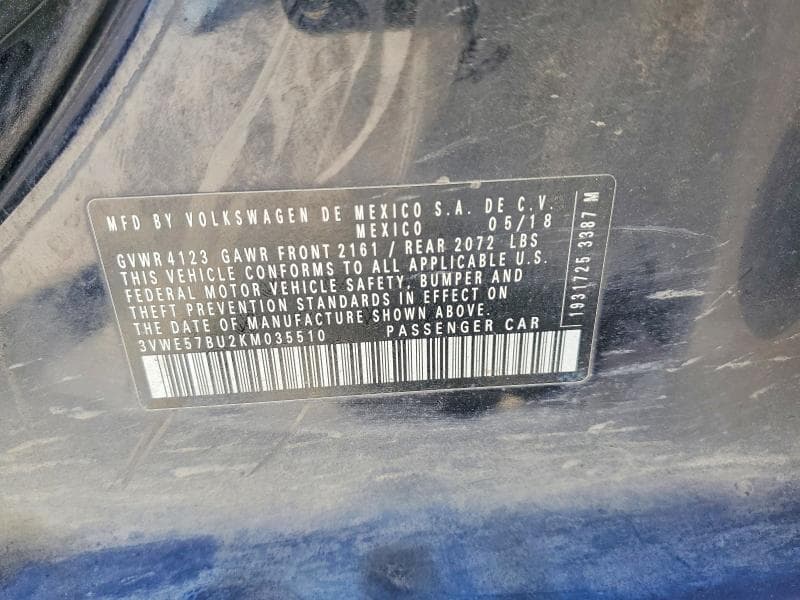 2019 VOLKSWAGEN JETTA SEL 12