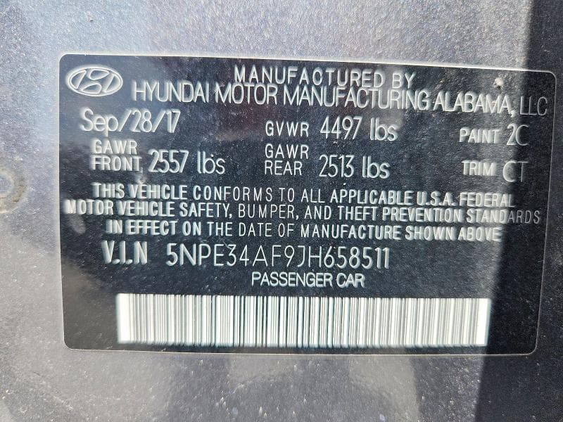 2018 HYUNDAI SONATA SEL 12