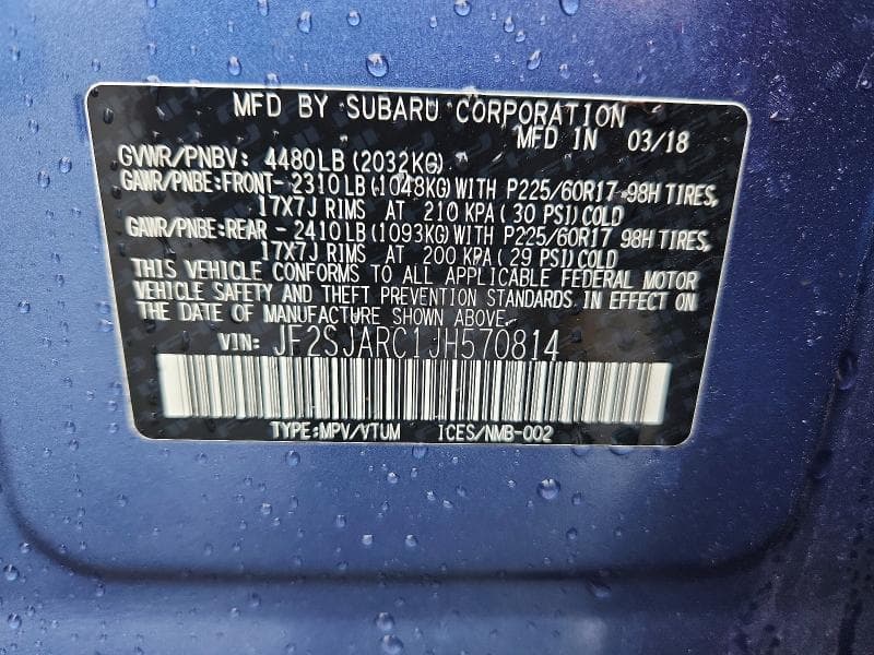 2018 SUBARU FORESTER 2.5I LIMITED 13