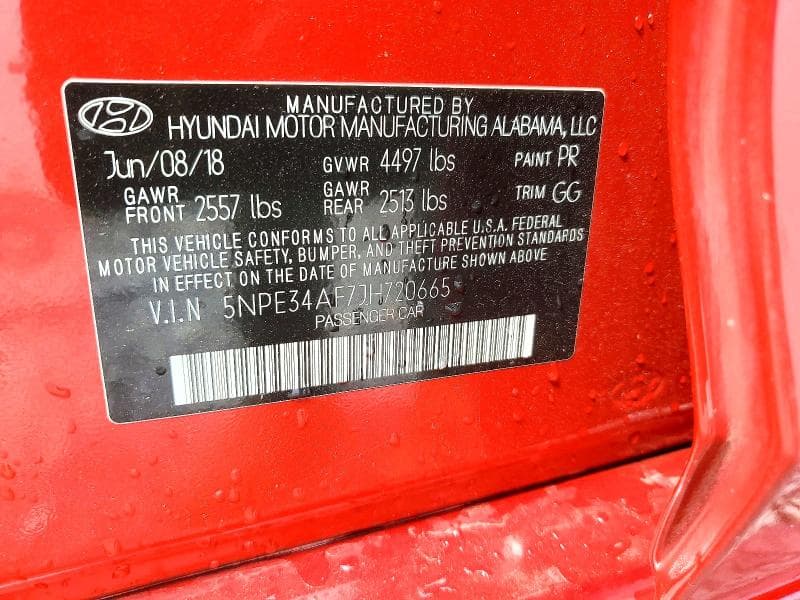 2018 HYUNDAI SONATA LIMITED LIMITED 13