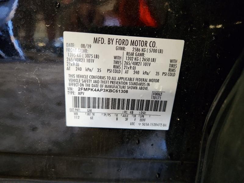2019 FORD EDGE ST 14
