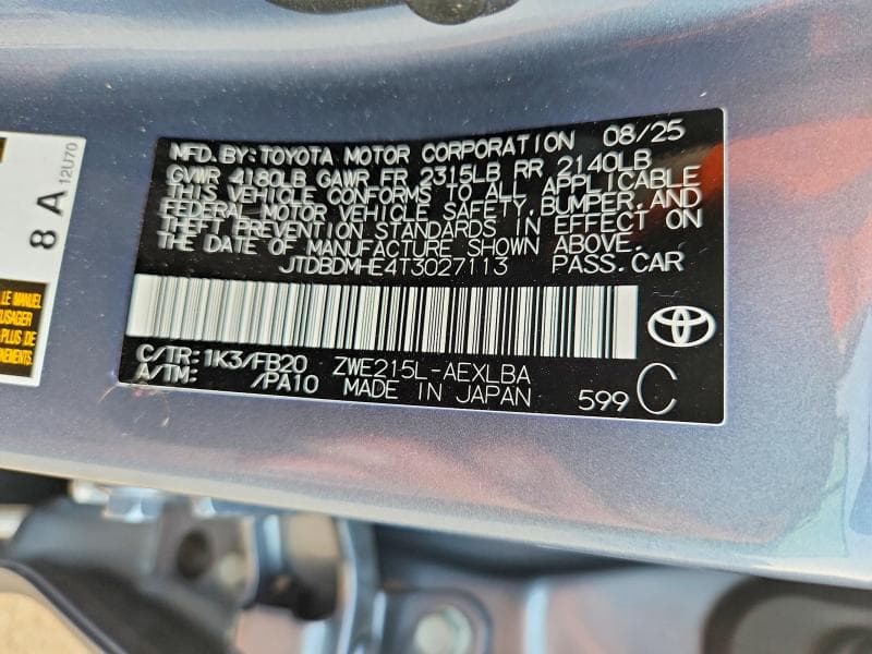 2026 TOYOTA COROLLA HYBRID LE 13