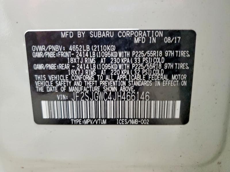 2018 SUBARU FORESTER 2.0XT TOURING 13