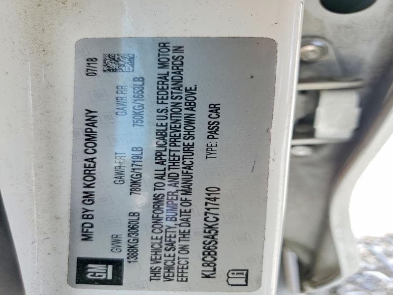 2019 CHEVROLET SPARK LS 12