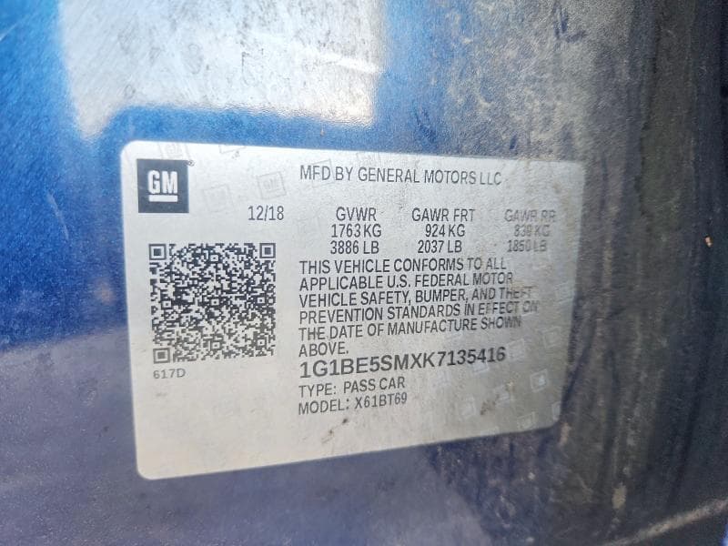 2019 CHEVROLET CRUZE LT 12