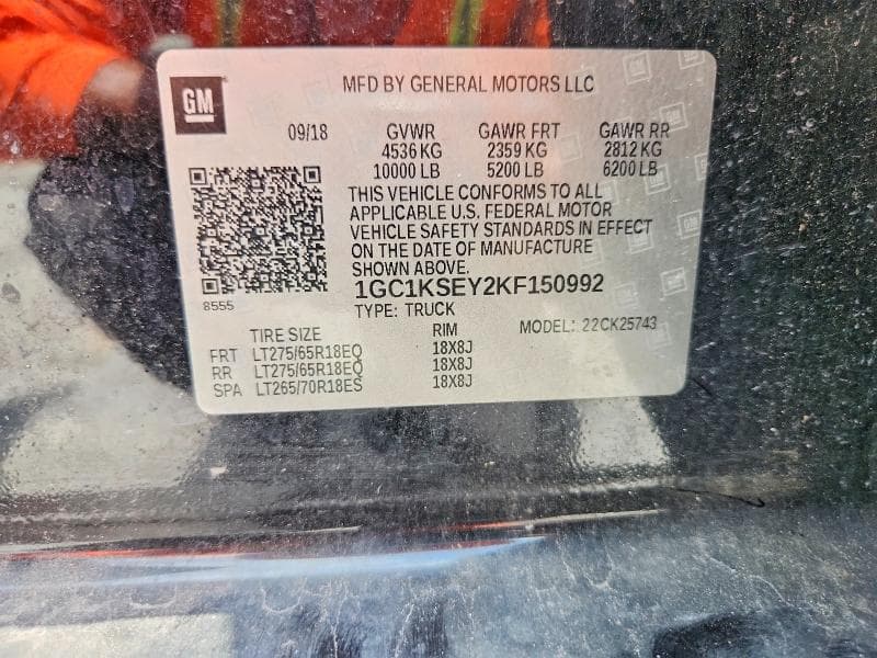 2019 CHEVROLET SILVERADO K2500 HEAVY DUTY LT 12