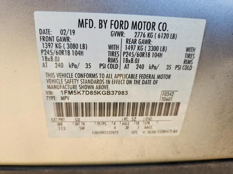 2019 FORD EXPLORER XLT 13
