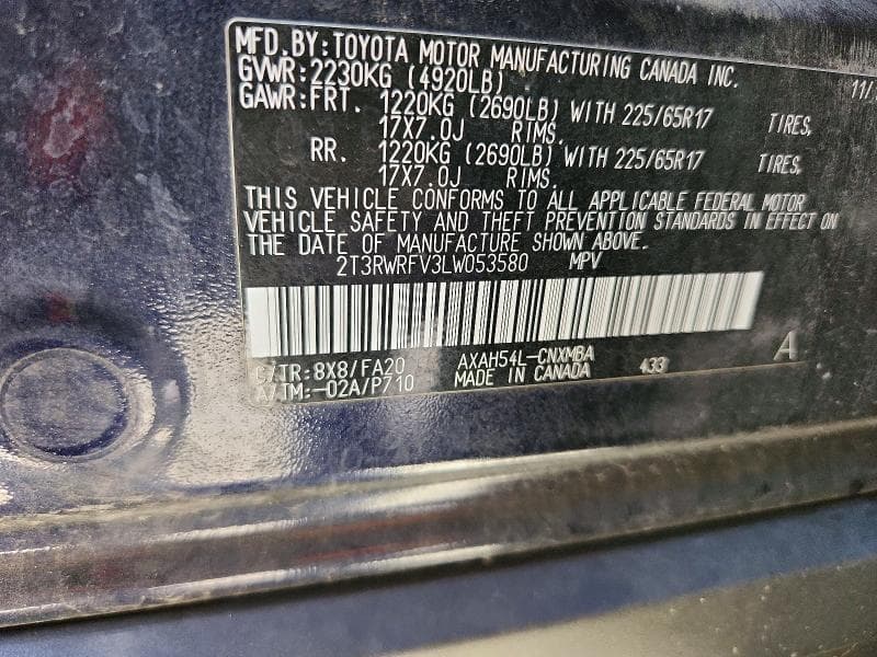 2020 TOYOTA RAV4 HYBRID XLE 12