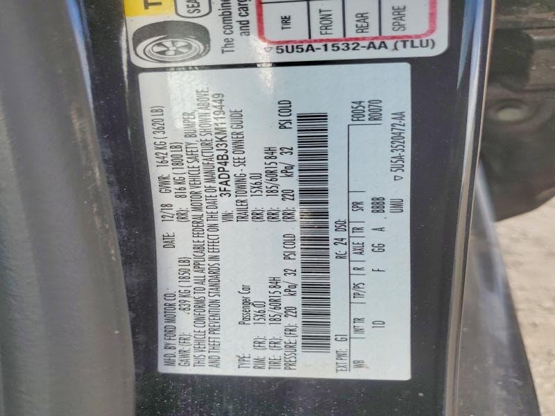 2019 FORD FIESTA SE SE 12