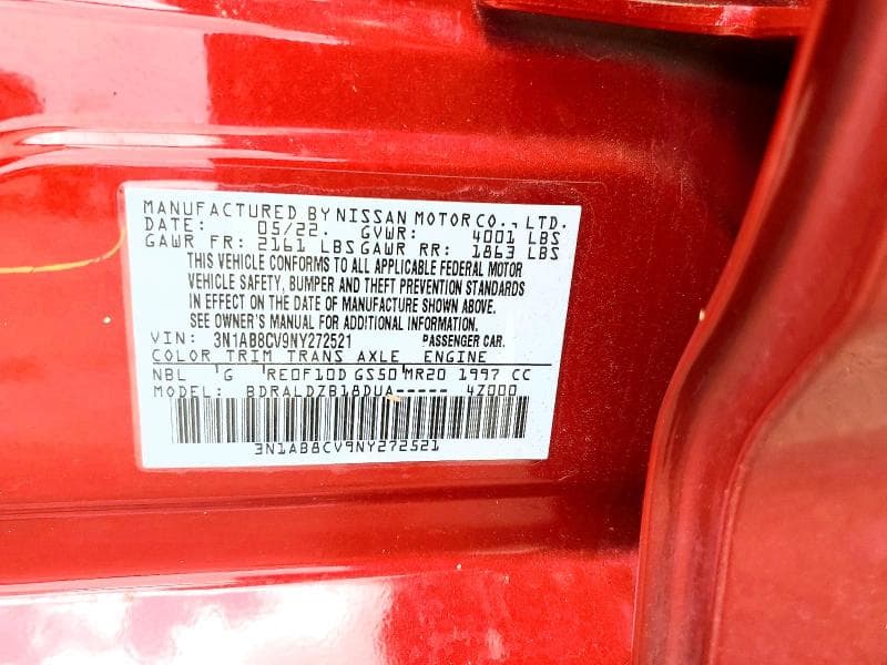 2022 NISSAN SENTRA SV 12