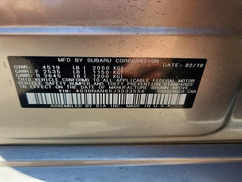2018 SUBARU LEGACY 2.5I LIMITED 12
