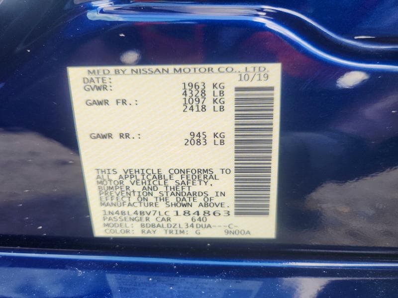 2020 NISSAN ALTIMA S 13